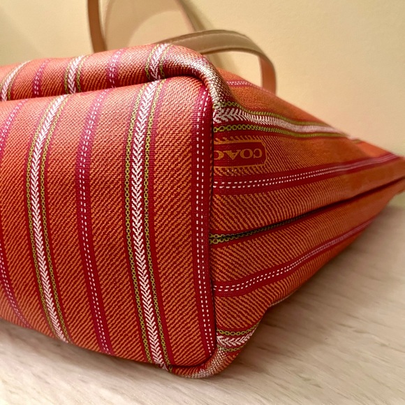 Coach Legacy Striped Canvas Weekender Tote Bag - Picture 5 of 10